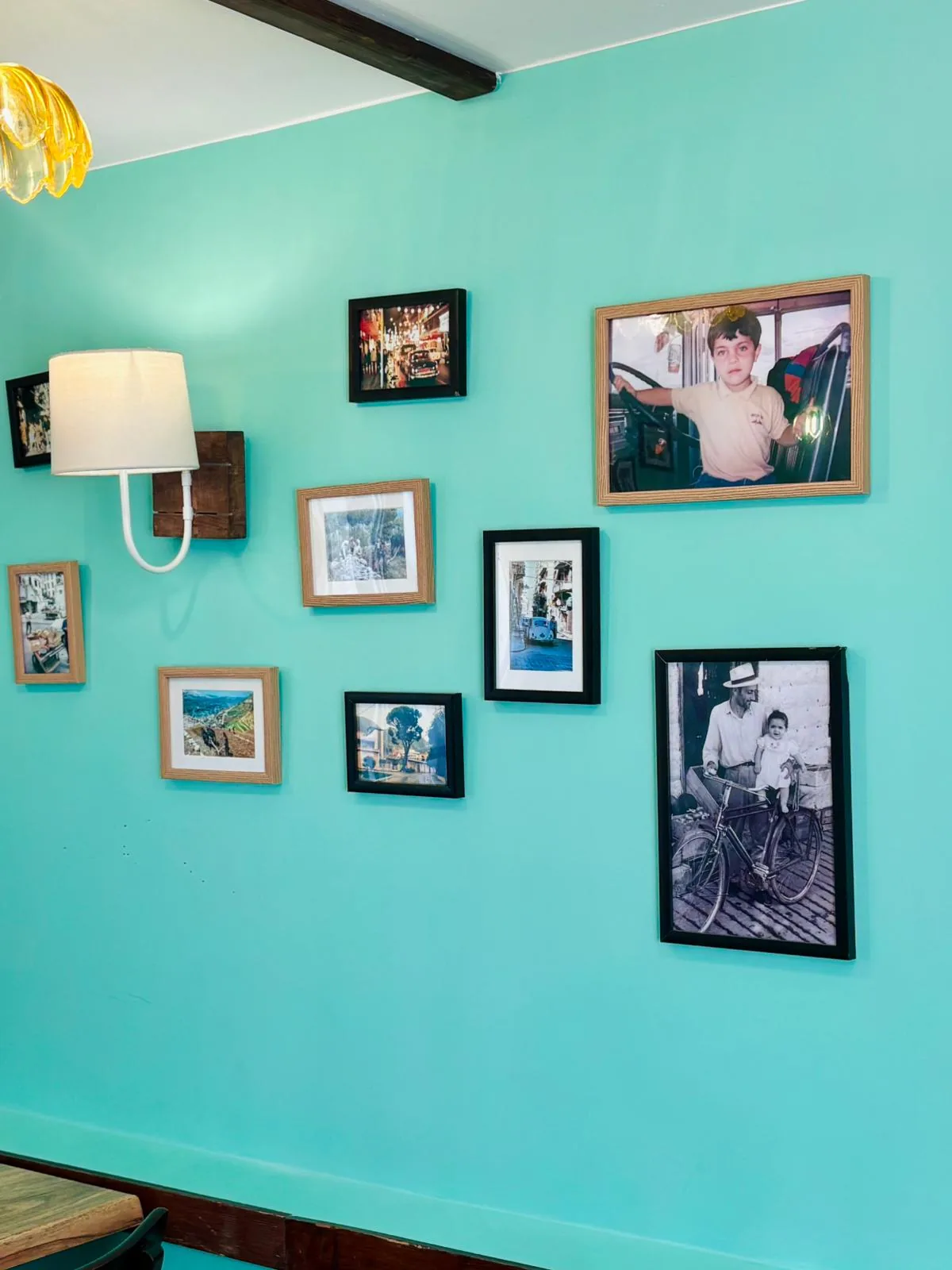Mur de la famille du restaurant
